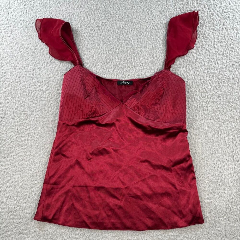 Y2K whimsygoth vamp red milkmaid cami tank top ❤️